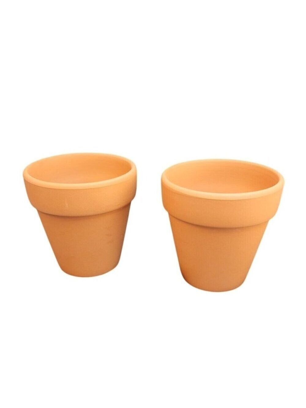 2-Pack Mini Clay Flower Pots 3.5 In Garden Collection Terracotta Plant Pots